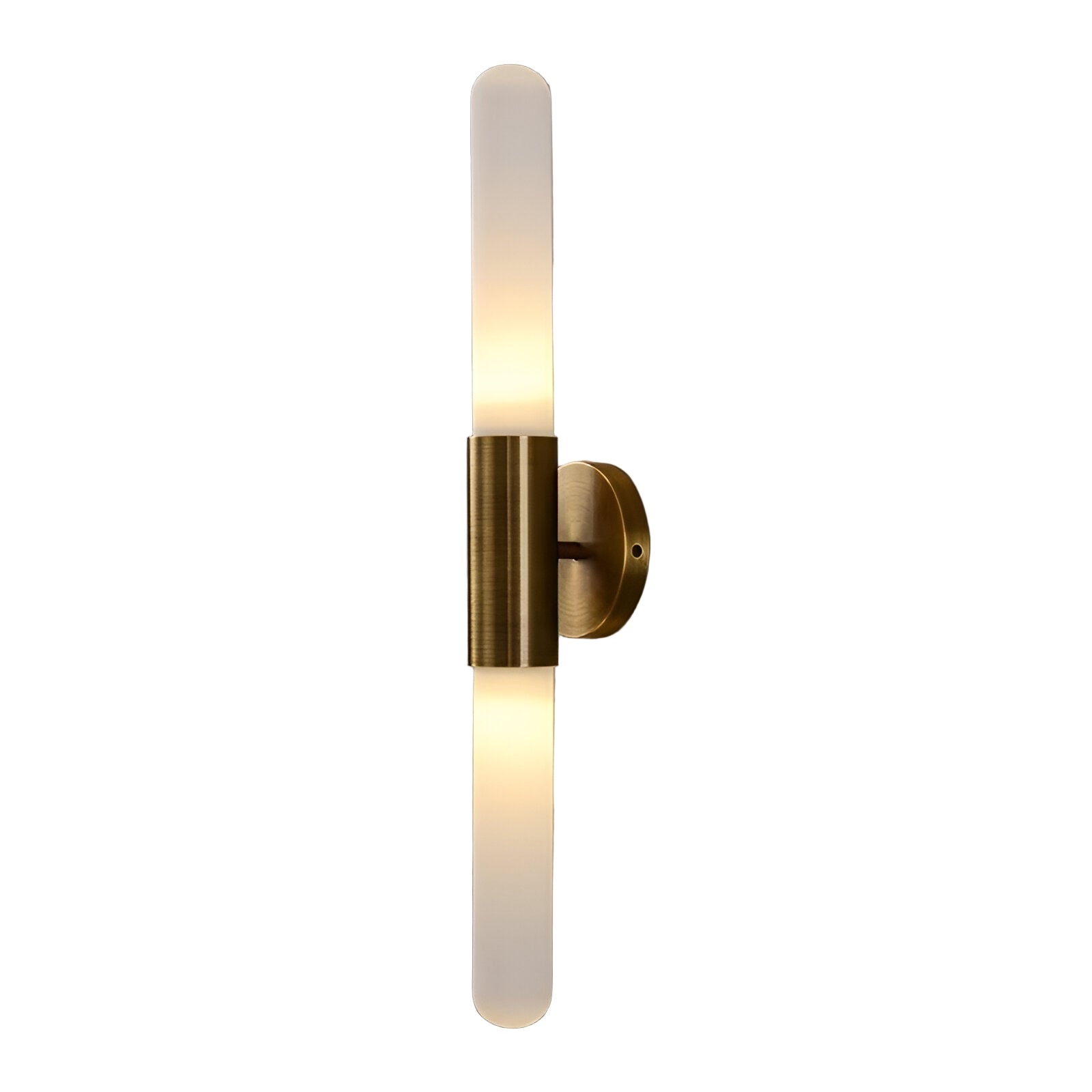 Brass Glass Wall Sconce with LED Light Bar