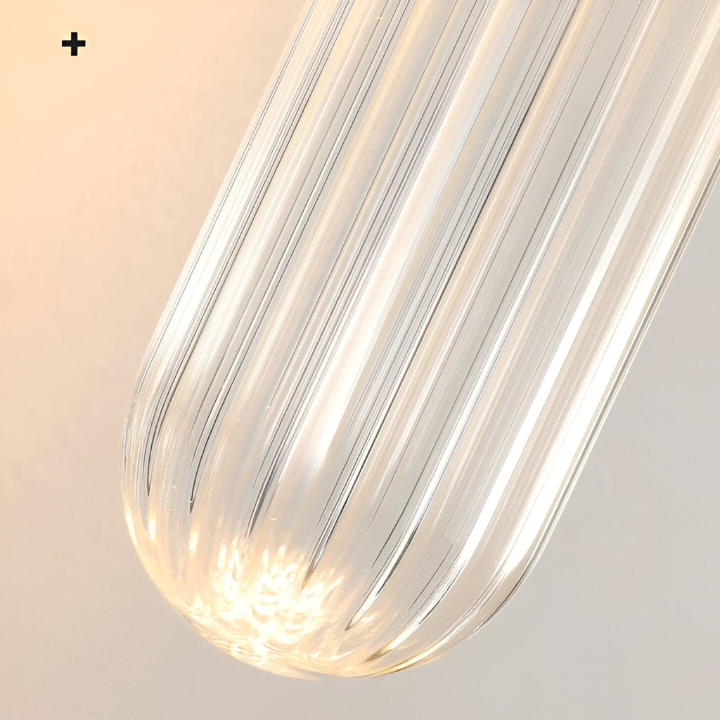 Brass Glass Wall Sconce with LED Light Bar