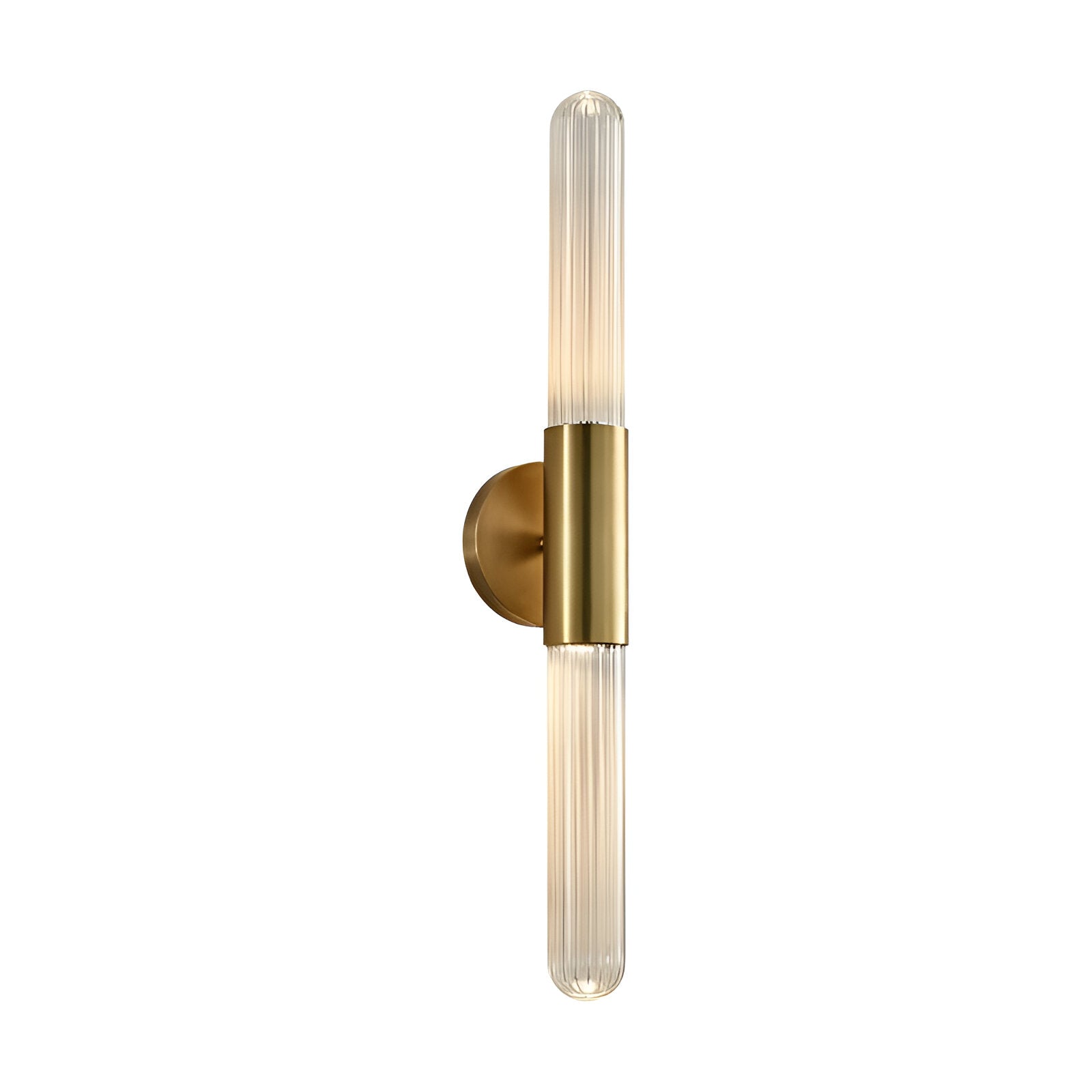 Brass Glass Wall Sconce with LED Light Bar