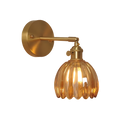 Brass Glass Wall Sconce with Tulip Shade