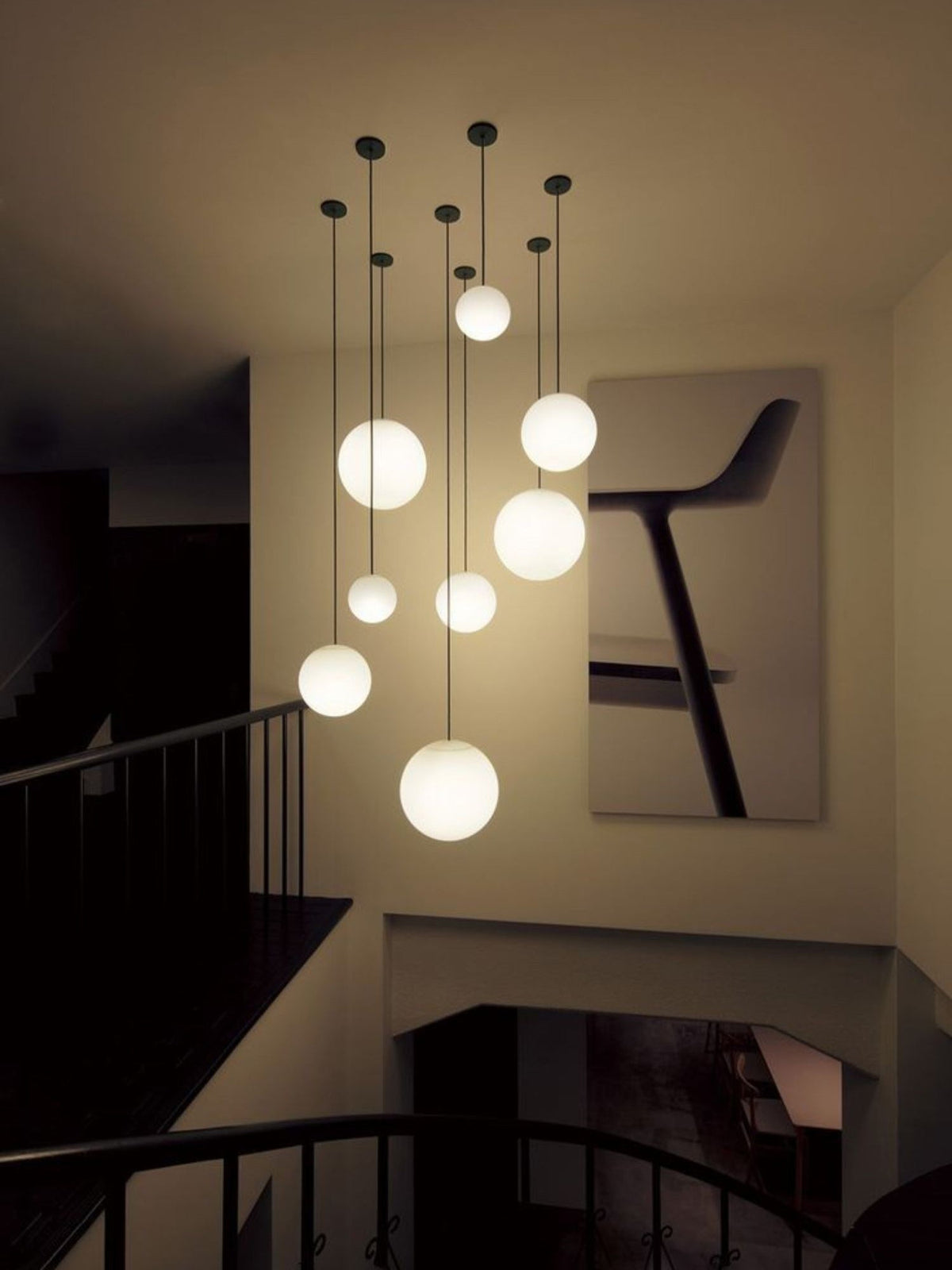Brass Globe Pendant Light with Glass Shade