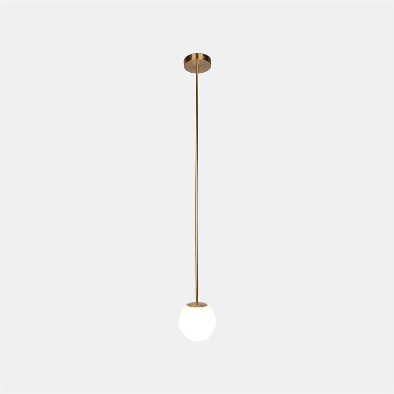 Brass Globe Pendant Light with Glass Shade