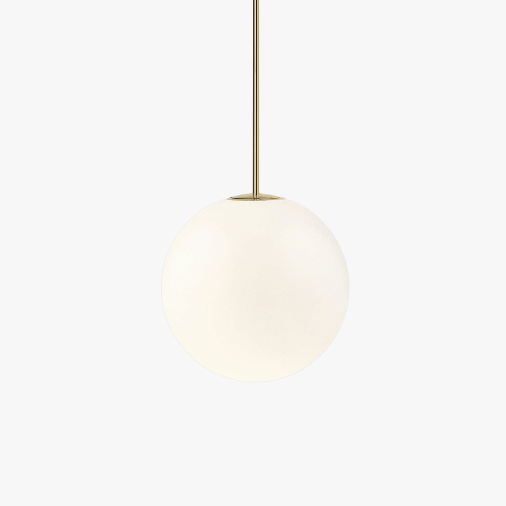 Brass Globe Pendant Light with Glass Shade