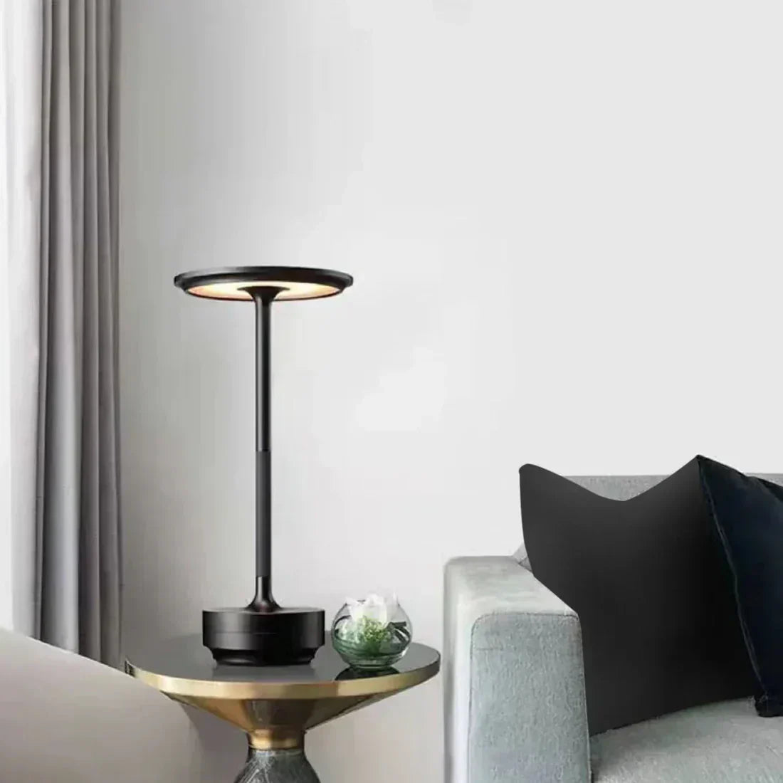 Brass LED Table Lamp with Rechargeable Base