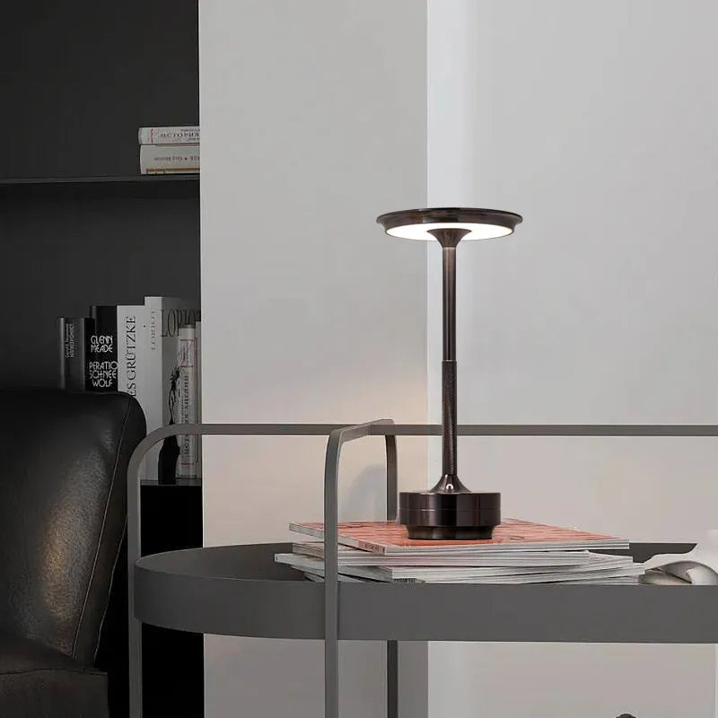 Brass LED Table Lamp with Rechargeable Base