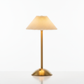 Brass Pleated Table Lamp with Fabric Shade