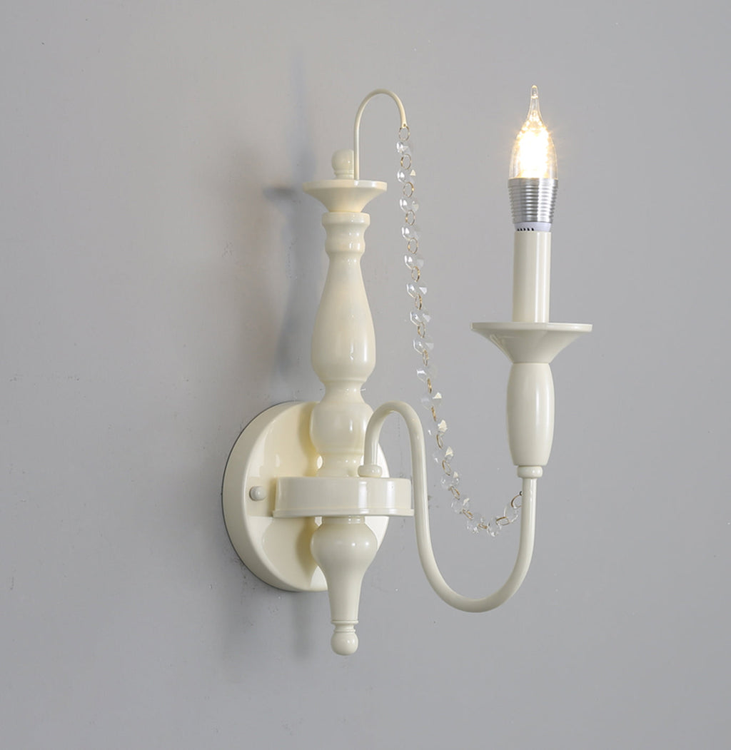 Classic Candle Wall Light with Crystal Accent