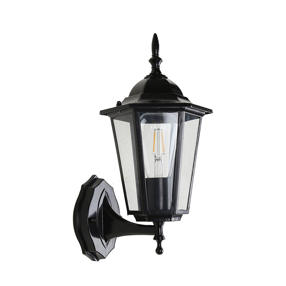 Classic Wall Lantern Light with Clear Glass Panels