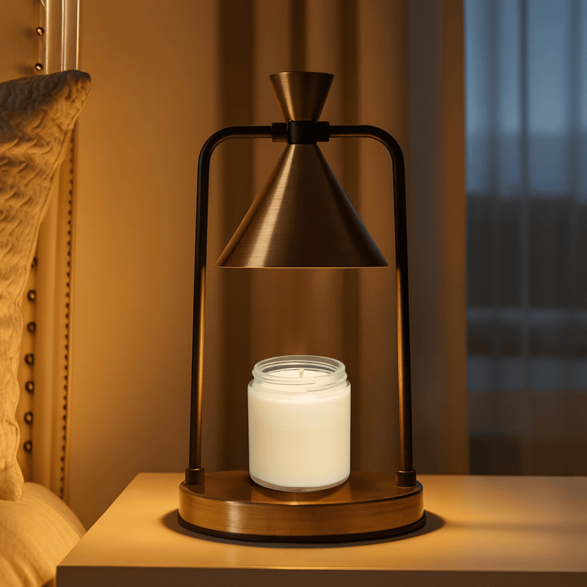 Copper Candle Warmer Lamp with Dimmer Light