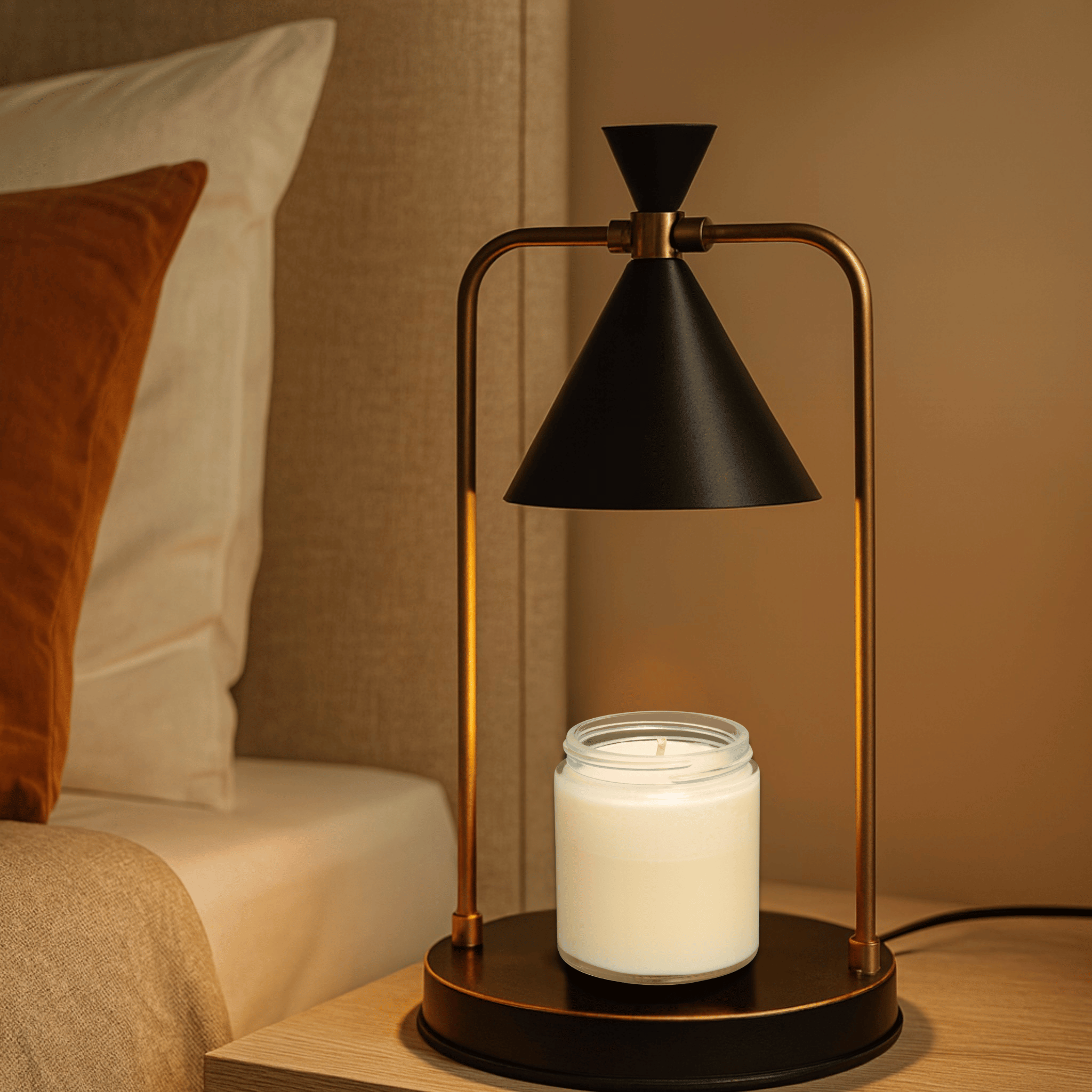 Copper Candle Warmer Lamp with Dimmer Light