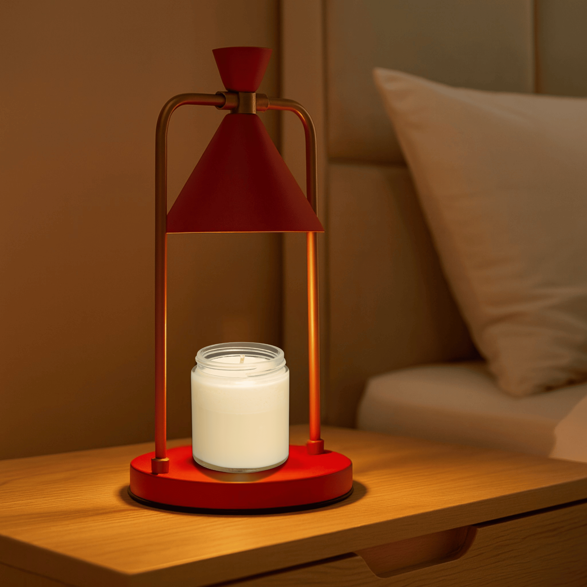 Copper Candle Warmer Lamp with Dimmer Light