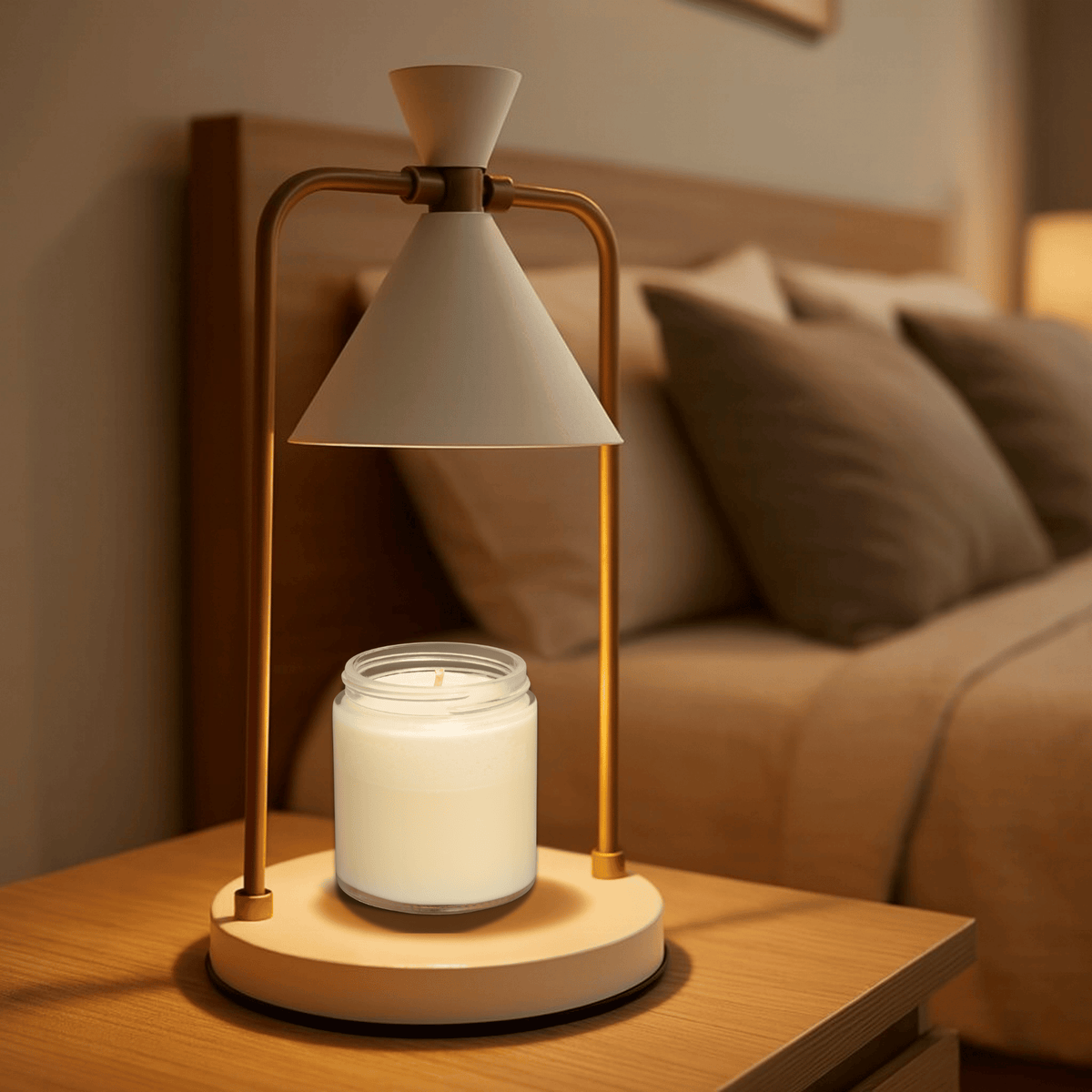 Copper Candle Warmer Lamp with Dimmer Light