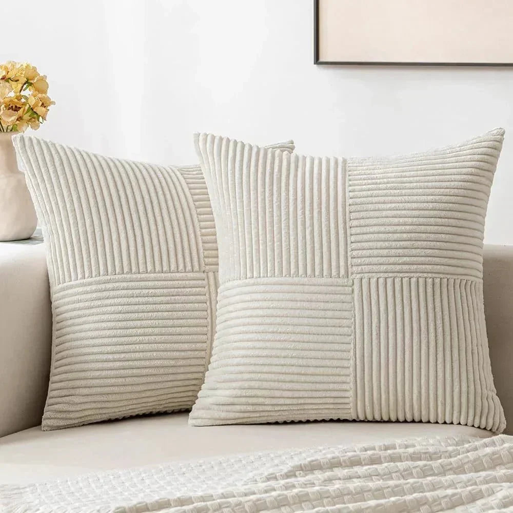 Corduroy Pillow Covers Set with Textured Design