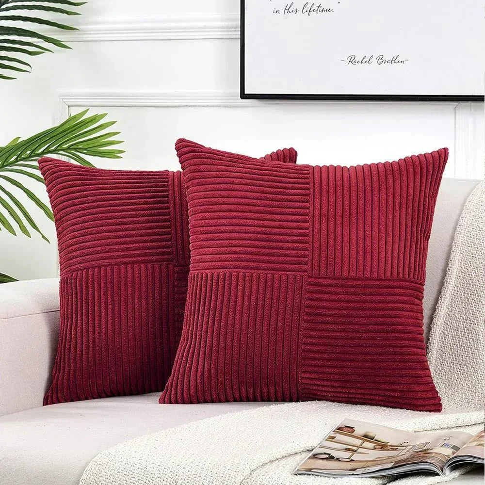 Corduroy Pillow Covers Set with Textured Design