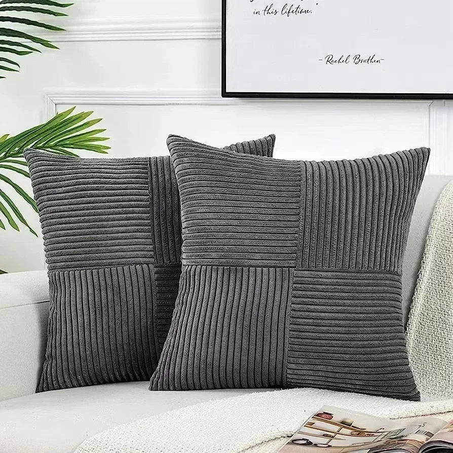 Corduroy Pillow Covers Set with Textured Design