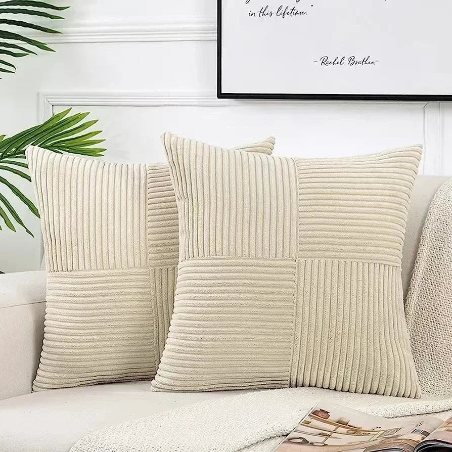 Corduroy Pillow Covers Set with Textured Design