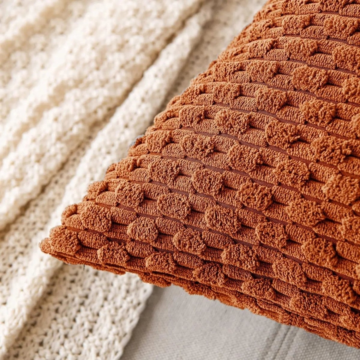 Corduroy Stripe Throw Cushion for Cozy Home Styling
