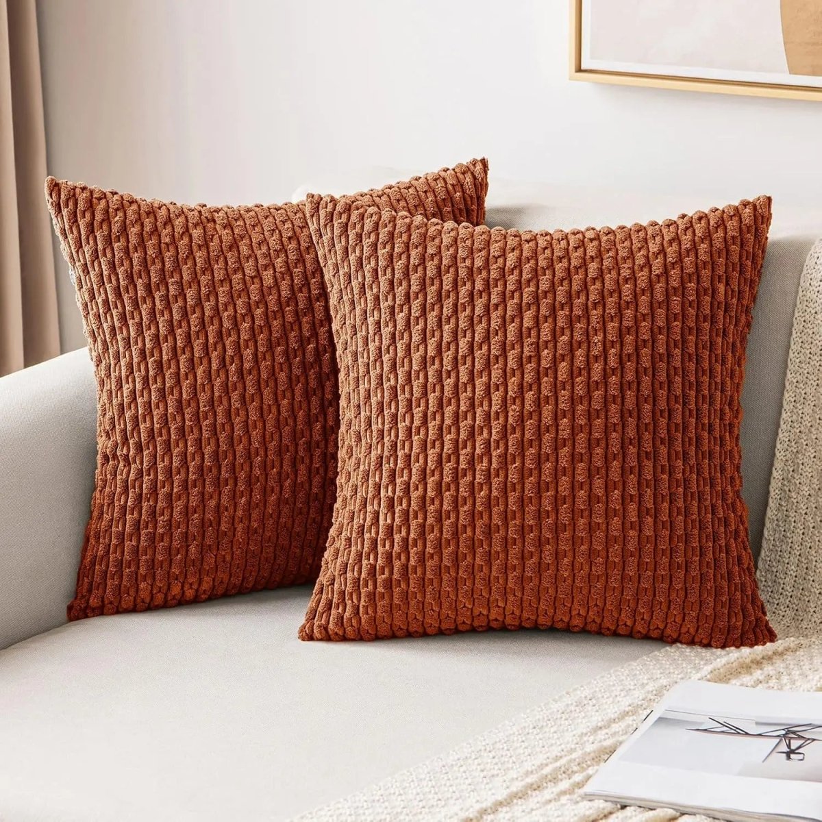 Corduroy Stripe Throw Cushion for Cozy Home Styling
