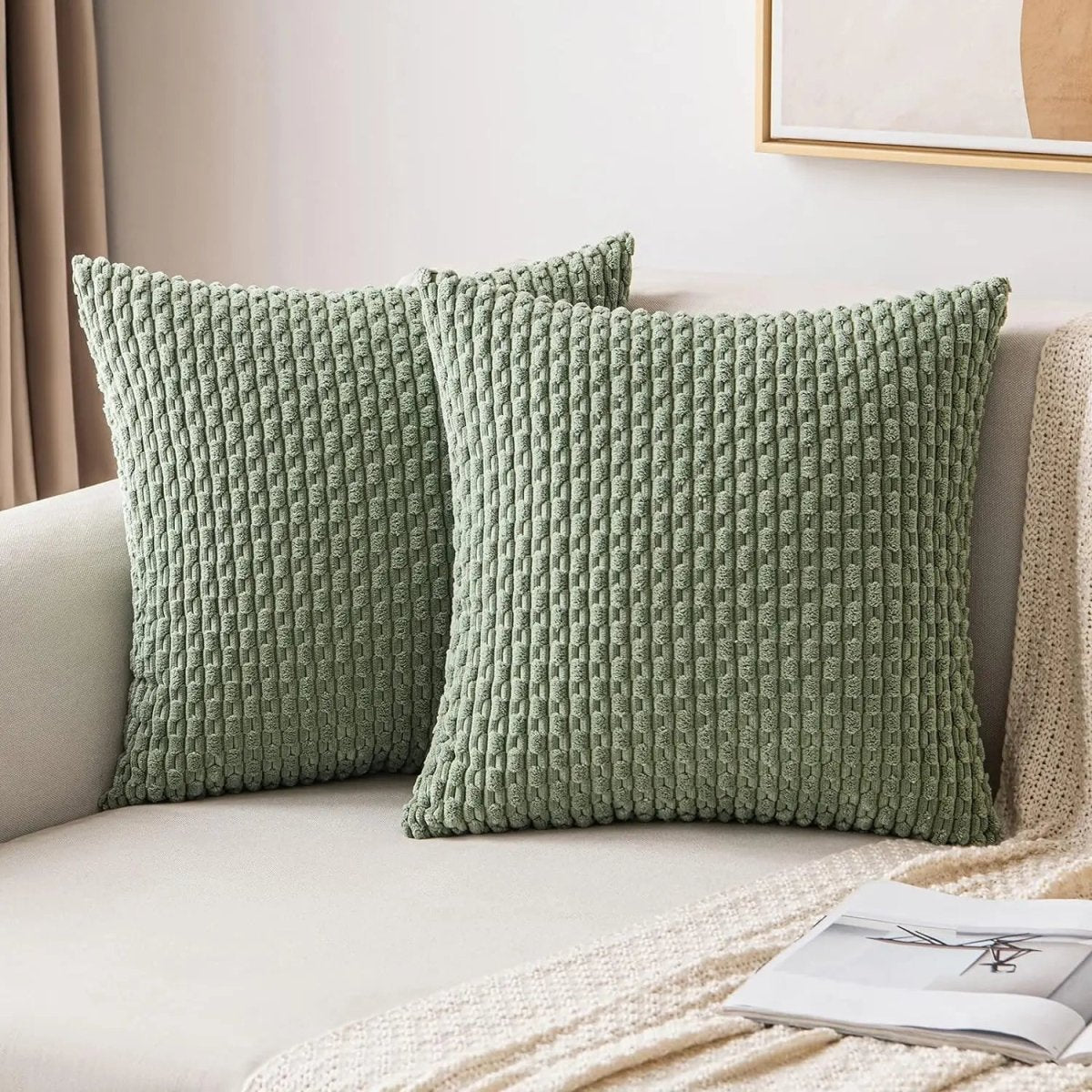 Corduroy Stripe Throw Cushion for Cozy Home Styling