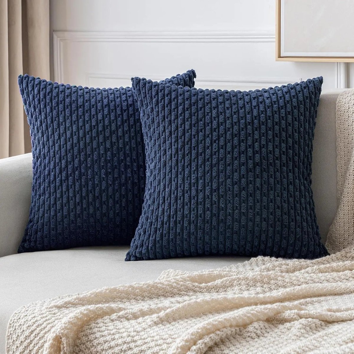 Corduroy Stripe Throw Cushion for Cozy Home Styling