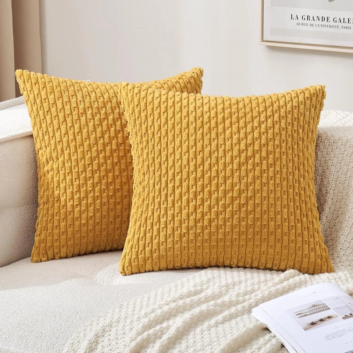 Corduroy Stripe Throw Cushion for Cozy Home Styling
