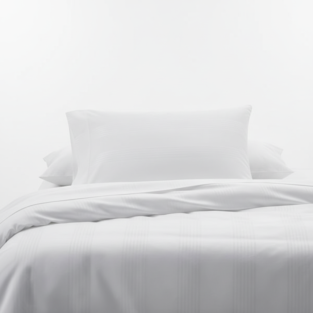 Cotton Pillow Covers with Striped Hotel Style Design