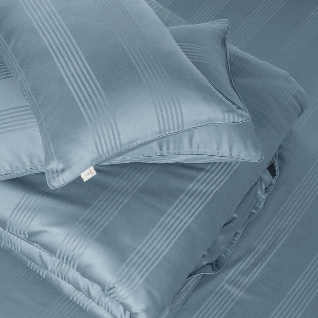 Cotton Pillow Covers with Striped Hotel Style Design