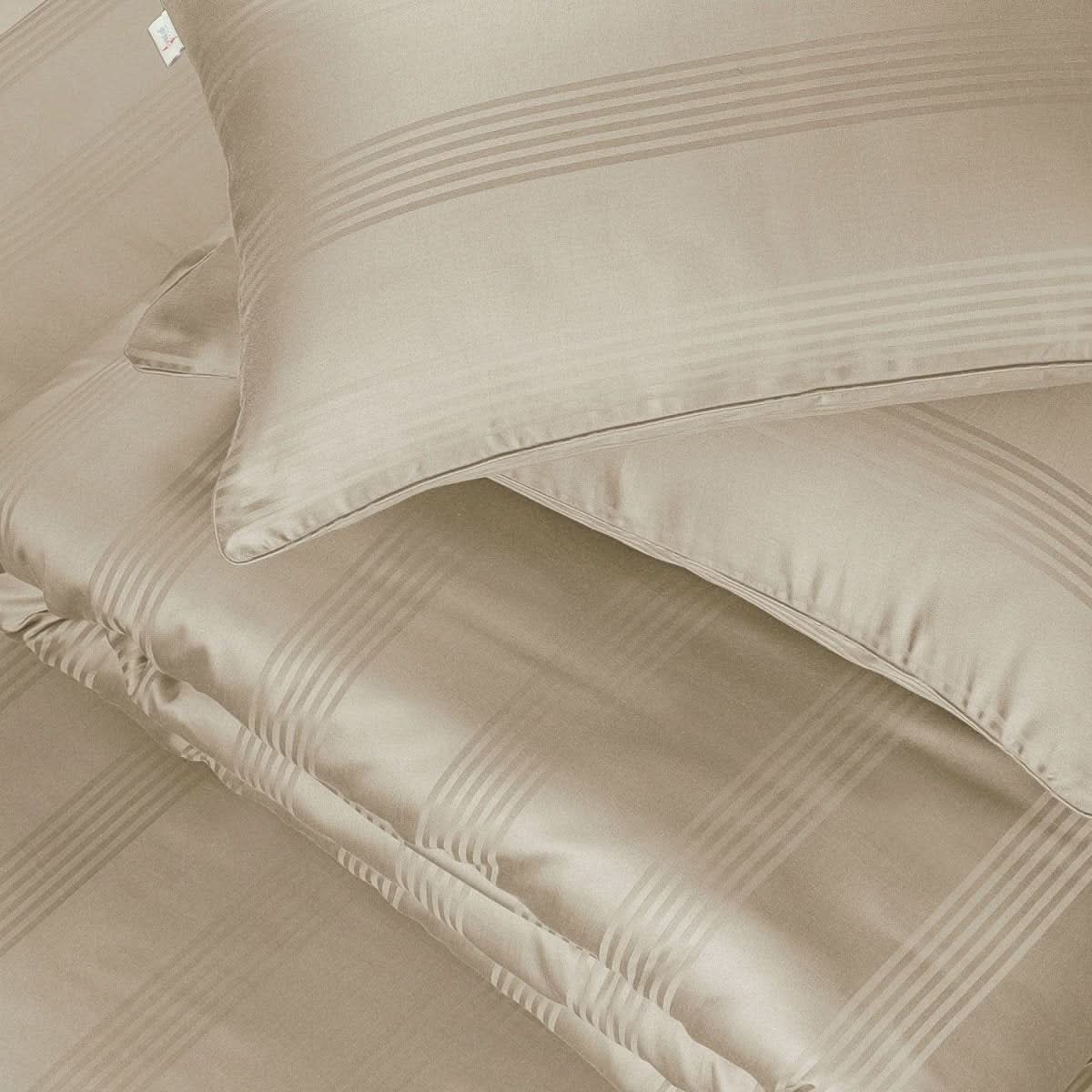 Cotton Pillow Covers with Striped Hotel Style Design