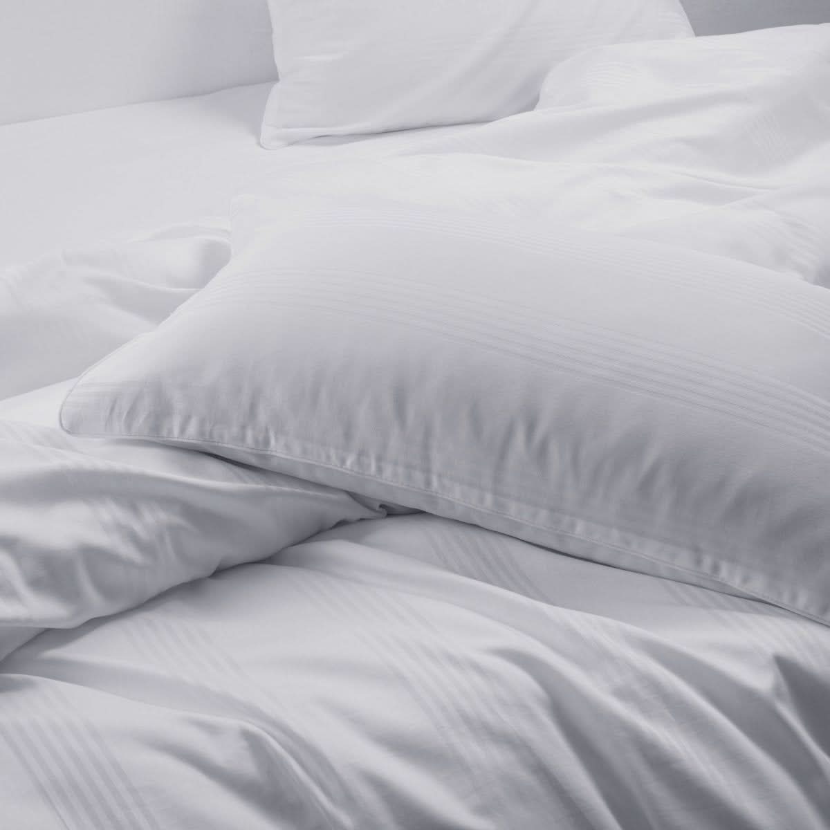 Cotton Pillow Covers with Striped Hotel Style Design
