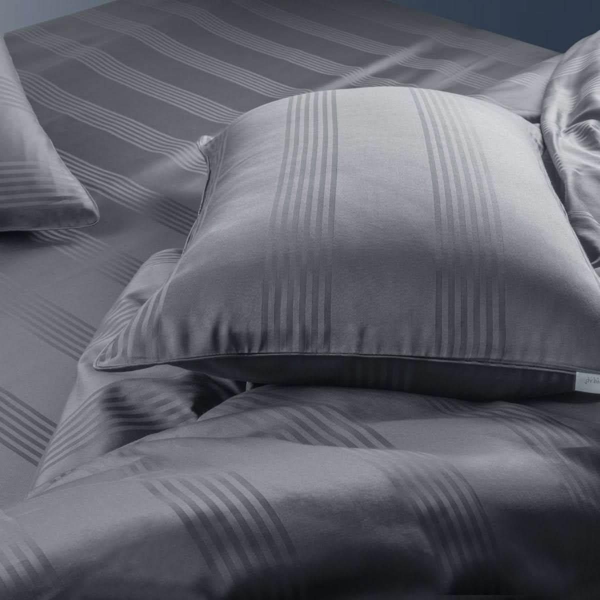 Cotton Pillow Covers with Striped Hotel Style Design