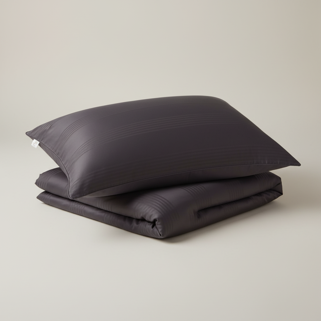 Cotton Pillow Covers with Striped Hotel Style Design