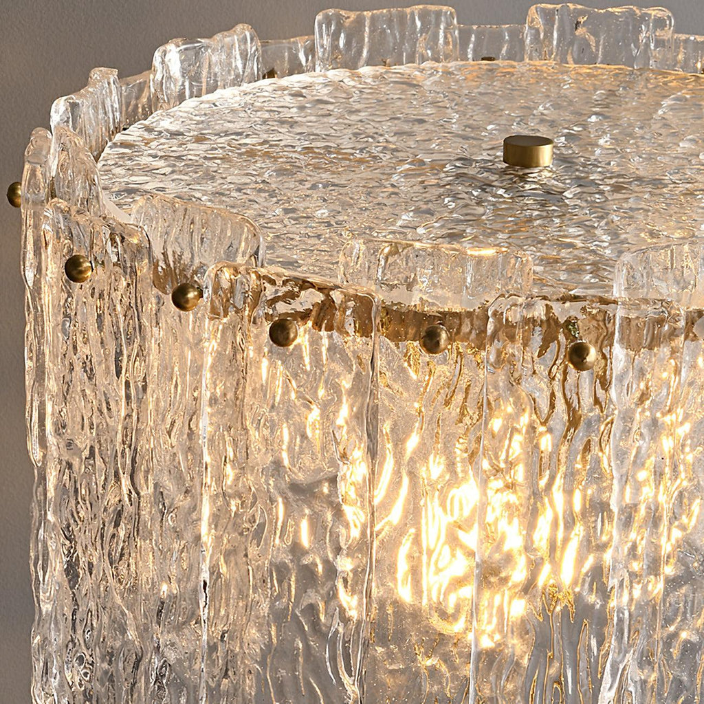 Crystal Gold Desk Lamp with Textured Glass Shade