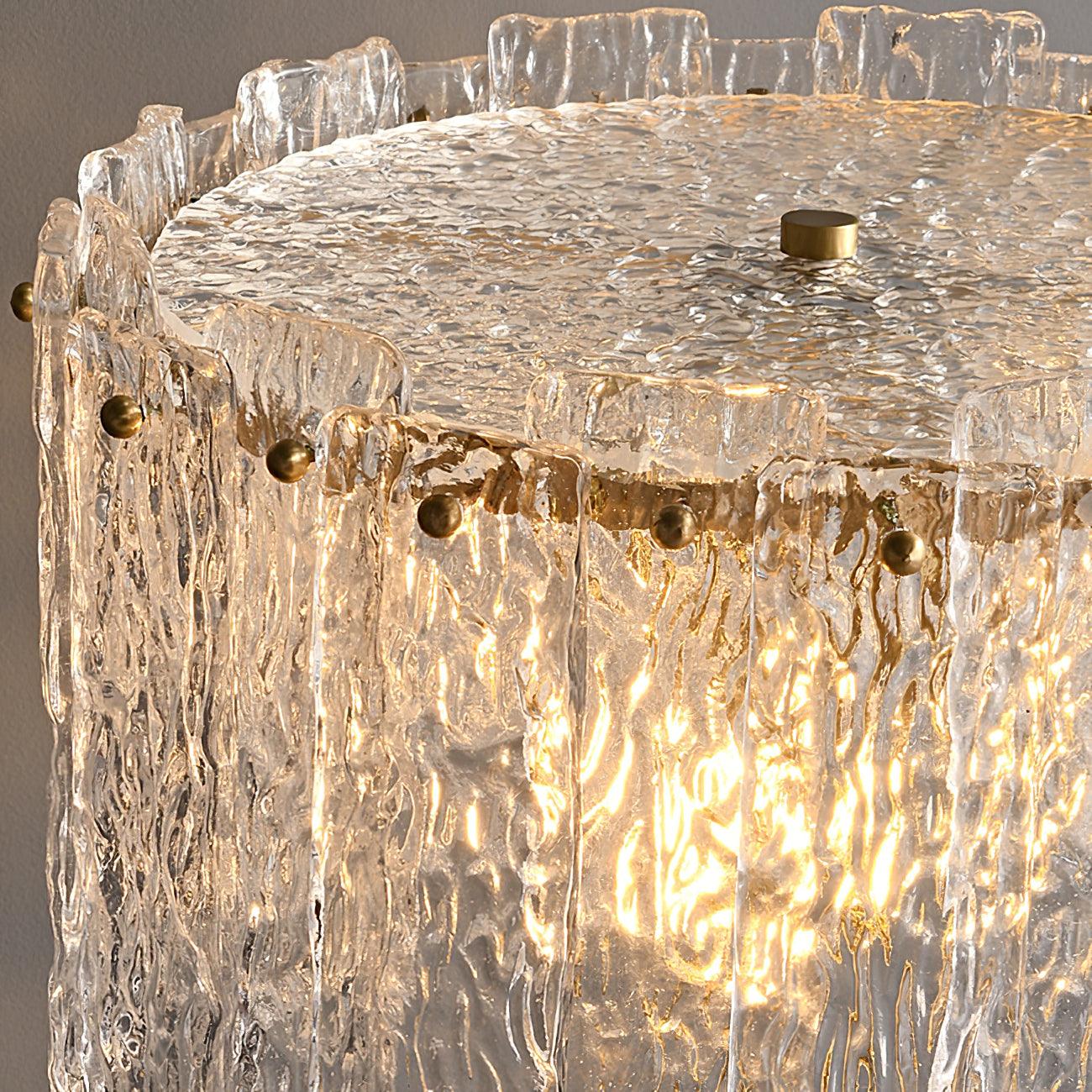 Crystal Gold Desk Lamp with Textured Glass Shade