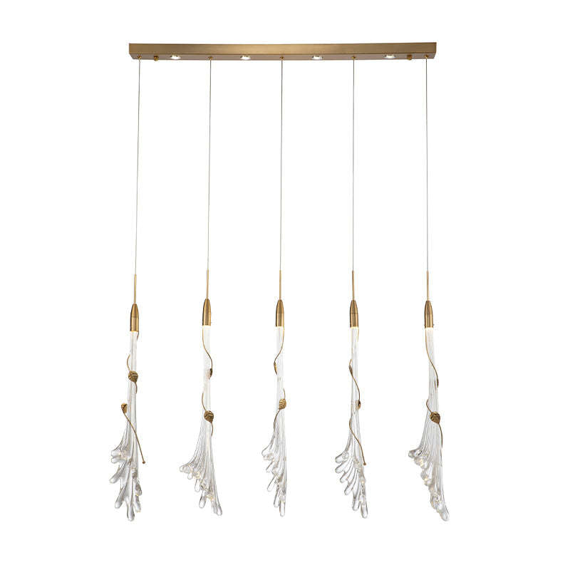 Crystal Pendant Light with Flowing Glass Design