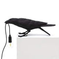 Decorative Bird Table Lamp with Hanging Bulb