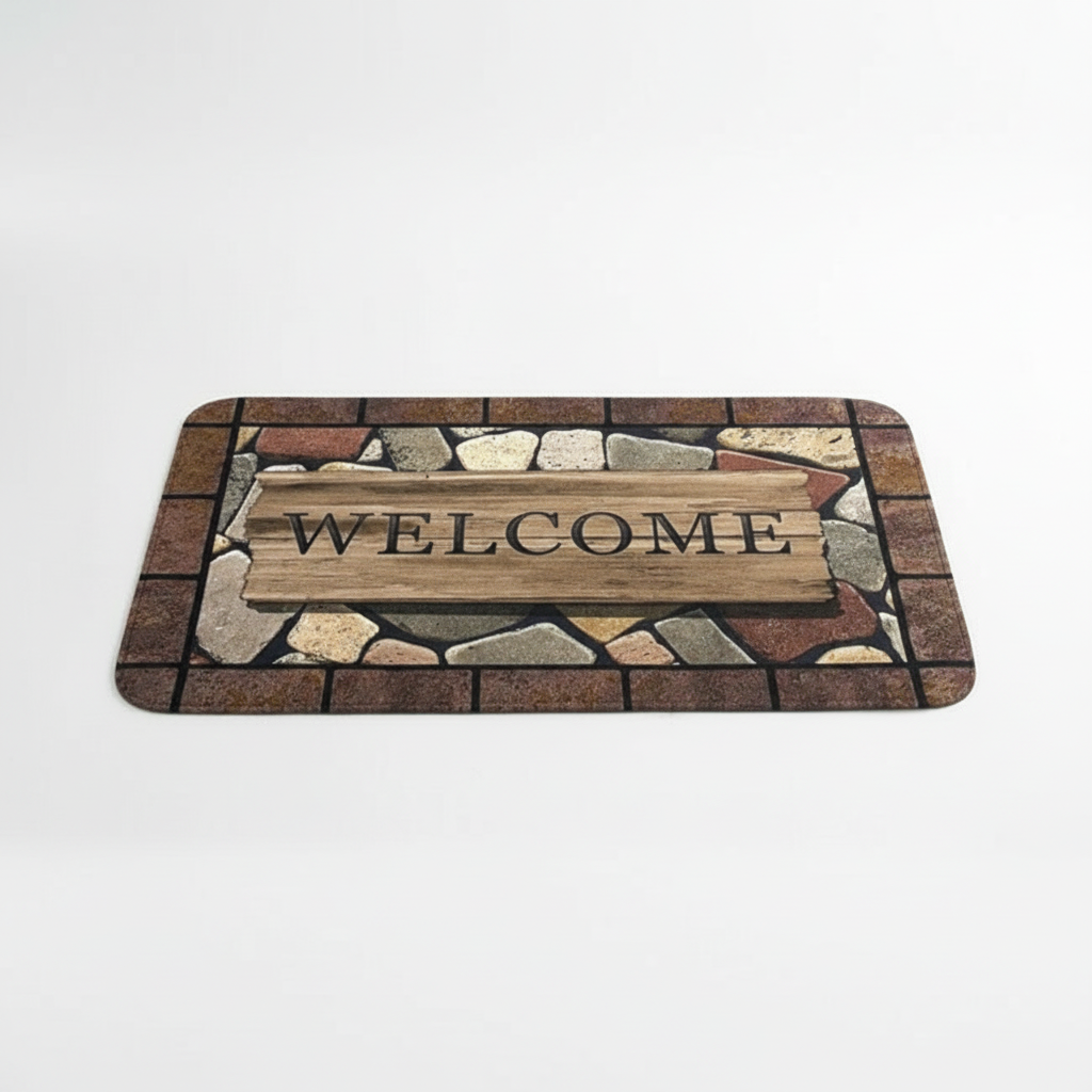 Decorative Welcome Door Mat With Anti-Slip Backing
