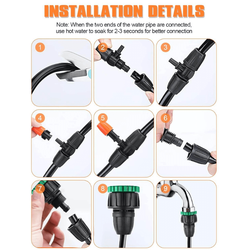 Drip Irrigation Kit for Efficient Watering and Garden Cooling