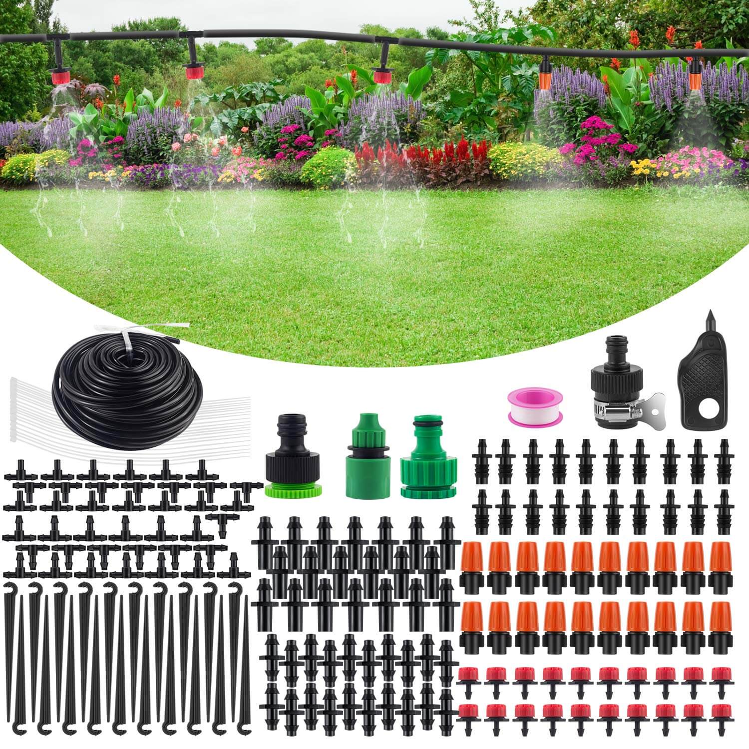 Drip Irrigation Kit for Efficient Watering and Garden Cooling
