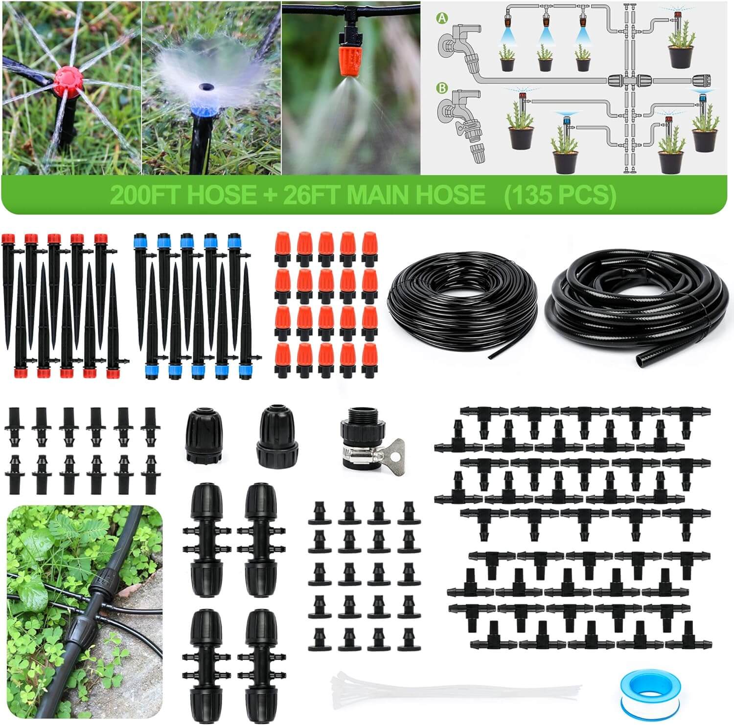 Drip Irrigation Kit for Efficient Watering and Garden Cooling