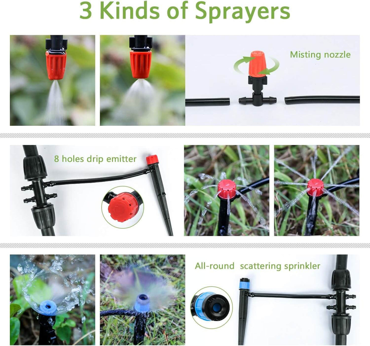 Drip Irrigation Kit for Efficient Watering and Garden Cooling