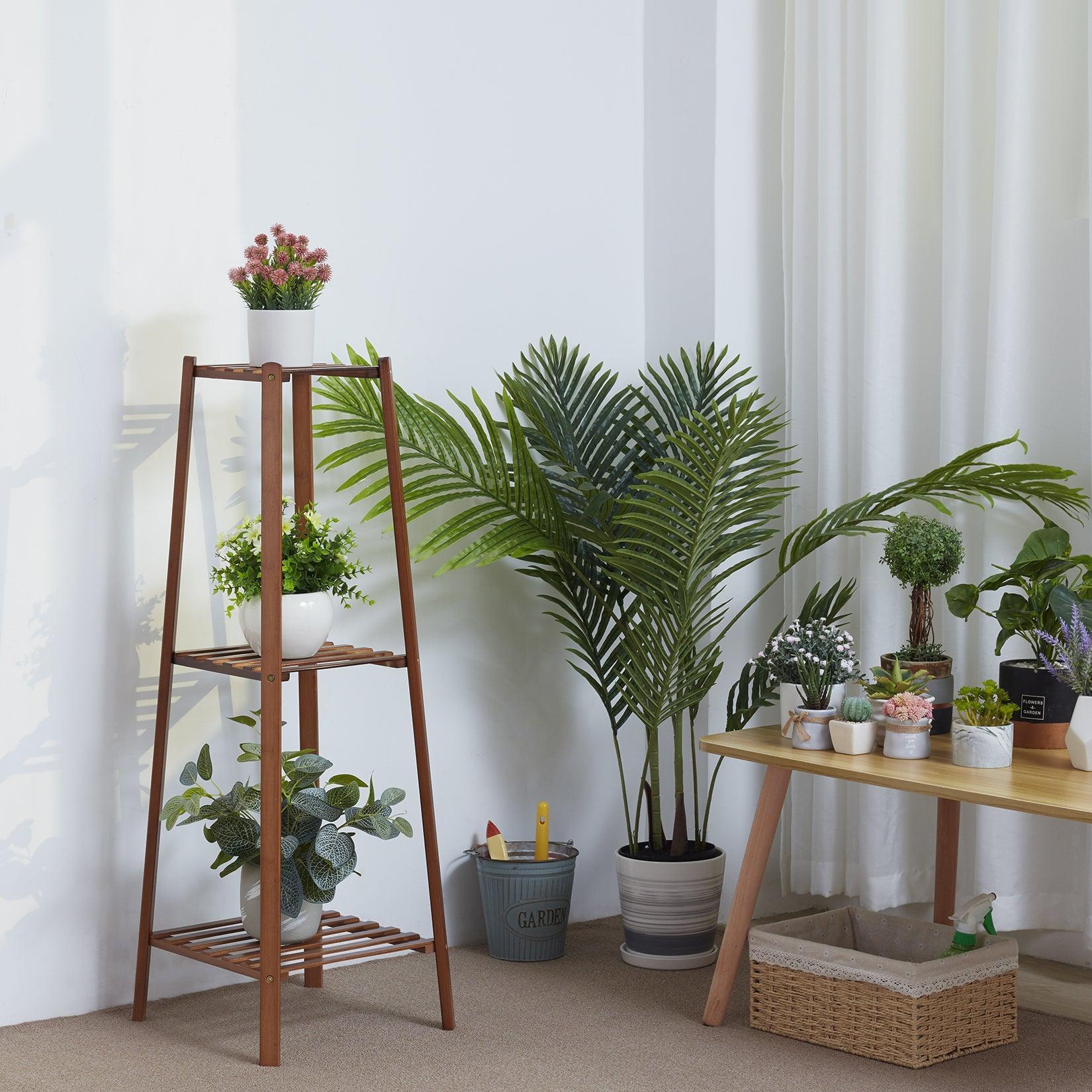 Elara Haus Bamboo Tiered Plant Stand for Stylish Vertical Display