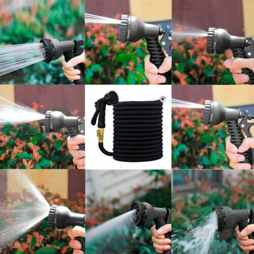 Expandable Garden Hose with Spray Nozzle for Flexible and Efficient Watering