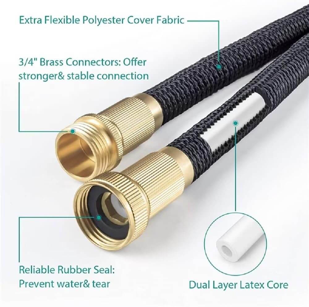 Expandable Garden Hose with Spray Nozzle for Flexible and Efficient Watering