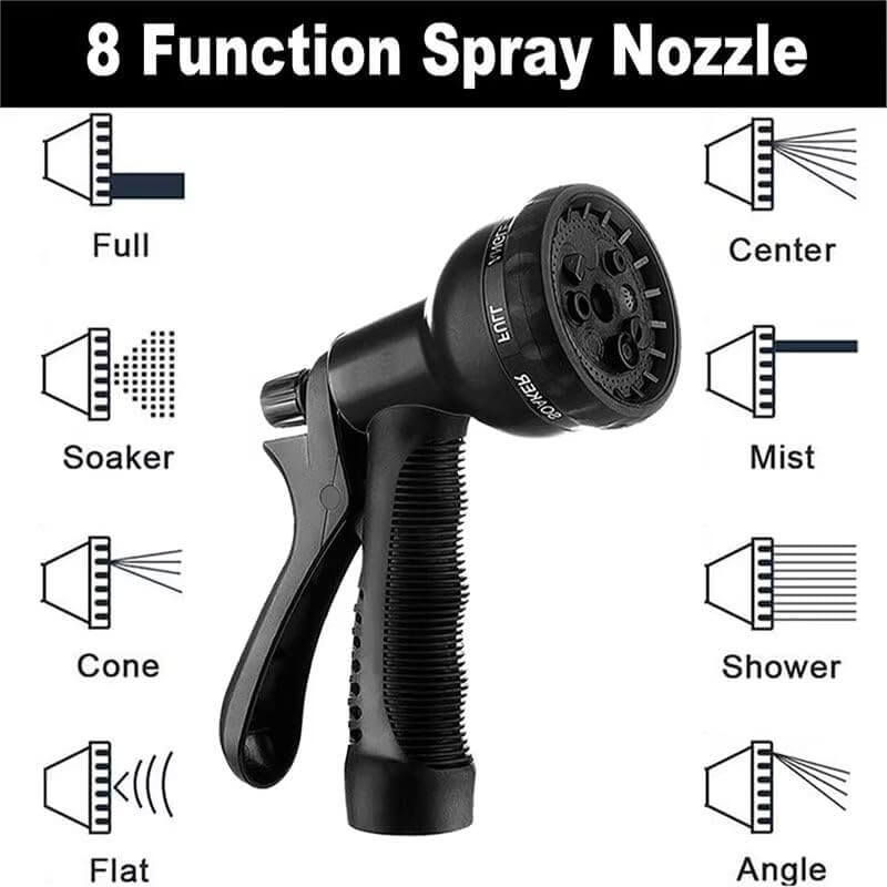 Expandable Garden Hose with Spray Nozzle for Flexible and Efficient Watering