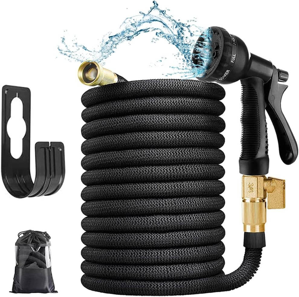 Expandable Garden Hose with Spray Nozzle for Flexible and Efficient Watering