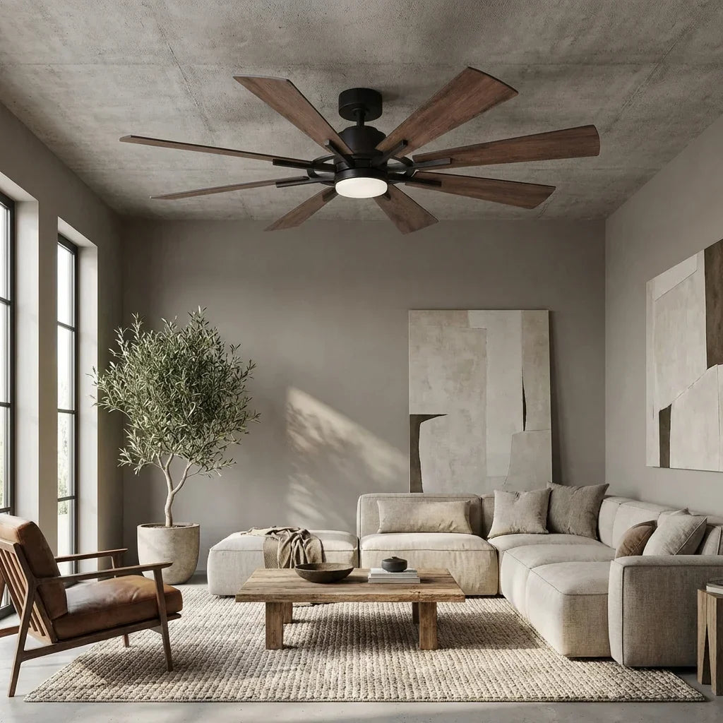 Farmhouse Ceiling Fan with 8 Wood Blades