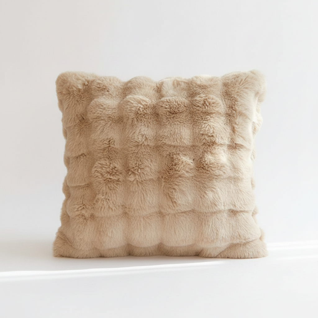 Faux Fur Cushion Cover with Plush Texture