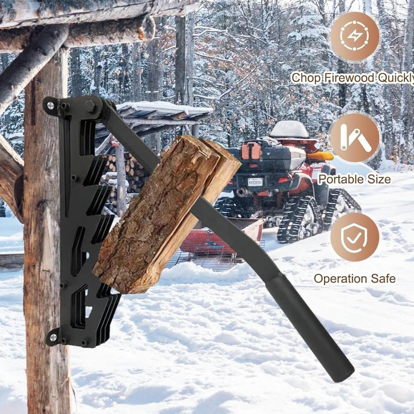 Firewood Kindling Splitter for Safe and Effortless Wood Preparation