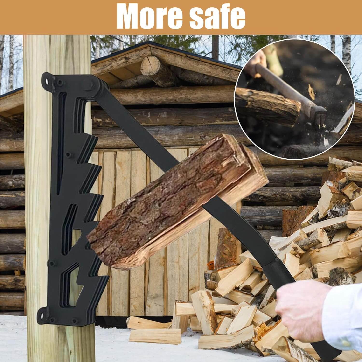 Firewood Kindling Splitter for Safe and Effortless Wood Preparation