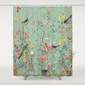 Floral Bird Shower Curtain with Artistic Garden Design